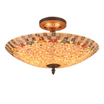 Chloe Lighting CH3C407AB16-UF2 Praia Mosaic 2 Light Semi-Flush Ceiling Fixture 16`` Shade