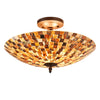 Chloe Lighting CH3CD28BC16-UF2 Shelley Mosaic 2 Light Semi-Flush Ceiling Fixture 16`` Shade