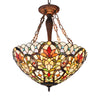 Chloe Lighting CH3T012RF21-UH3 Ivana Tiffany-Style 3 Light Floral Inverted Ceiling Pendant 21`` Shade