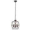 Chloe Lighting CH2D084RB15-UP3 Ironclad Industrial-Style 3 Light Rubbed Bronze Ceiling Pendant 15`` Wide