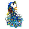 Chloe Lighting CH1P670RP25-GPN Glory Tiffany-Glass Peacock Window Panel 25`` Tall