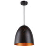 Chloe Lighting CH8H263BK12-DP1 Ironclad Farmhouse 1 Light Textured Black & Gold Mini Ceiling Pendant 12`` Wide