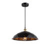 Chloe Lighting CH8H799BK16-DP1 Mackenzie Farmhouse 1 Light Textured Black & Gold Ceiling Pendant 16`` Wide