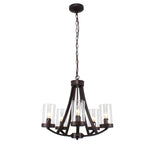 Chloe Lighting CH7H003RB20-UC5 Florence Farmhouse 5 Light Rubbed Bronze Chandelier 20.5`` Wide