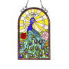 Chloe Lighting CH3P009BP32-GPN India Tiffany-Glass Peacock Window Panel 24x38