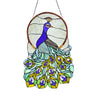 Chloe Lighting CH3P010BP24-GPN Lillibeth Tiffany-Glass Peacock Window Panel 24``