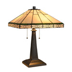 Chloe Lighting CH3T318IM16-TL2 Theros Tiffany-style 2 Light Mission Table Lamp 16" Shade