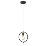 Chloe Lighting CH2D005RB09-DP1 Ironclad Industrial 1 Light Rubbed Bronze Mini Ceiling Pendant 9`` Wide
