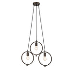Chloe Lighting CH2D005RB22-DP3 Ironclad Industrial 3 Light Rubbed Bronze Ceiling Pendant 21.5`` Wide