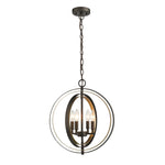 Chloe Lighting CH2D125RG16-UP4 Darby Industrial 4 Light Rubbed Bronze & Gold Ceiling Pendant 16`` Wide
