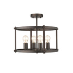 Chloe Lighting CH2H119RB18-SF4 Ironclad Farmhouse 4 Light  Rubbed Bronze Convertible Semi-Flush Ceiling Fixture 17.5`` Wide