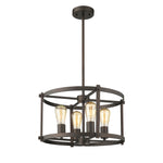 Chloe Lighting CH2H119RB18-UP4 Ironclad Farmhouse 4 Light  Rubbed Bronze Convertible Ceiling Pendant 17.5`` Wide