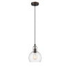 Chloe Lighting CH2S113RB08-DP1 Leilani Transitional 1 Light Rubbed Bronze Mini Ceiling Pendant 7.5`` Wide