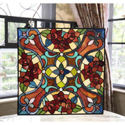 Chloe Lighting CH1P224RF20-GPN Noelle Victorian Tiffany-Glass Window Panel 20`` Wide