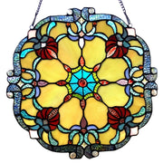 Chloe Lighting CH1P330AV18-GPN Rosalie Victorian Tiffany-Glass Window Panel 18`` Wide