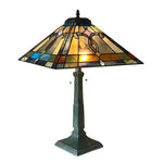 Chloe Lighting CH1T448AM16-TL2 Jonathan Mission 2 Light Tiffany-Style Antique Dark Bronze Table Lamp 16" Shade