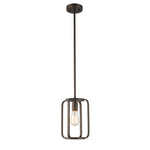 Chloe Lighting CH2D124RB08-DP1 Ironclad Industrial 1 Light Rubbed Bronze Mini Ceiling Pendant 8`` Wide