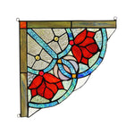 Chloe Lighting CH3P110RF10-CGP Roseheart Victorian Tiffany-Glass Window Panel 10`` Wide