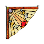 Chloe Lighting CH3P113AG08-CGP Orchid Mission Tiffany-Glass Window Panel 8`` Wide