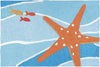 Jellybean Starfish On Blue Waves Indoor & Outdoor Rug