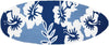 Jellybean Indoor/Outdoor Decorative Surfboard Accent Rug - Navy Hibiscus Accent Rug - 21" X 54" Oval