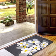 Floral Indoor/Outdoor Rug – Jellybean Daisies On Pewter 20×30 Mat