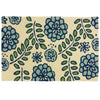 Jellybean Blue Marigolds Rug – Beautiful Indoor/Outdoor Accent Mat with Floral Design, Durable, Fade-Resistant & Washable