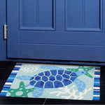 Blue Ocean Turtle Rug for Porch, Kitchen, or Entryway