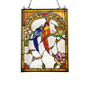 Chloe Lighting CH3P131RA24-GPN Lovebirds Animal Tiffany-Glass Window Panel 24`` Tall