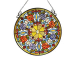 Chloe Lighting CH3P157RF24-GPN Anemone Floral Tiffany-Glass Window Panel 24`` Wide