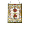 Chloe Lighting CH3P182RF24-GPN Zinnia Floral Tiffany-Glass Window Panel 24`` Tall