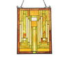 Chloe Lighting CH3P359MR24-GPN Lunden Mission Tiffany-Glass Window Panel 24`` Tall