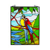 Chloe Lighting CH8P001BA24-VRT Macaw Love-Birds Tiffany-Style Animal Window Panel 24`` Height