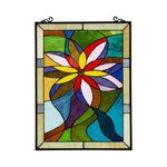 Chloe Lighting CH8P003YF24-VRT Colorful Daisy Tiffany-Style Floral Window Panel 24`` Height