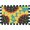 Jellybean Sunflowers On Teal Indoor & Outdoor Rug
