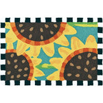 Jellybean Sunflowers On Teal Indoor & Outdoor Rug