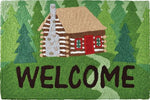 Jellybean “Welcome to the Cabin” Indoor/Outdoor Rug, 20" x 30", Rustic Lodge Accent Mat, Machine Washable, Cabin Decor Entry Rug