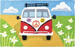 Jellybean VW Touring Rug – Fun Indoor/Outdoor Accent Mat with Vintage Van Design, Vibrant Colors, Durable & Machine Washable, 20" x 30