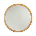 Chloe`s Reflection Maple Finish Round Framed Wall Mirror 24`` Height