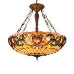 Chloe Lighting CH33353VR28-UP4 Serenity Tiffany-Style Dark Antique Bronze 4 Light Victorian Ceiling Pendant 28`` Wide