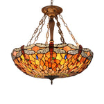 Chloe Lighting CH3T825RD28-UP4 Anisoptera Purity Tiffany-Style Dragonfly Antique Bronze 4 Light Dark Ceiling Pendant 28`` Wide