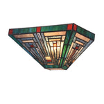 Chloe Lighting CH3T359BM12-WS1 Innes Tiffany-Style Blackish Bronze 1 Light Mission Indoor Wall Sconce 12`` Wide