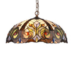 Chloe Lighting CH3T229IV18-DH2 Lennon Tiffany-Style Dark Bronze 2 Light Victorian Ceiling Pendant Fixture 18`` Shade