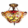 Chloe Lighting CH1T579AV16-UF2 Yasmin Victorian Stained Glass Semi-Flush Pendant 14.5`` Height