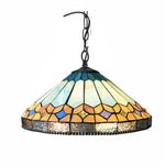 Chloe Lighting CH1T588BM18-DP2 Nicholas Tiffany-Style Mission Stained Glass Ceiling Pendant 18`` Height