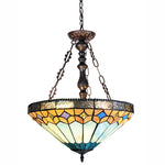 Chloe Lighting CH1T588BM18-UP2 Nicholas Tiffany-Style Mission Stained Glass Inverted Ceiling Pendant 18`` Height