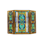 Chloe Lighting CH1F195GV40-GFS Palace Tiffany-Style 3pcs Folding Victorian Stained Glass Fireplace Screen 40`` Width