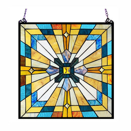 Chloe Lighting CH1P167BM20-GPN Antoinette Tiffany-Style Mission Stained Glass Window Panel 20