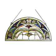 Chloe Lighting CH1P336GV24-GPN Marion Tiffany-Style Victorian Stained-Glass Window Panel 12.5`` Height