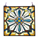 Chloe Lighting CH1P450GM20-GPN Archie Tiffany-Style Mission Stained Glass Window Panel 20`` Height
